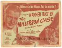 6s074 MILLERSON CASE TC '47 whose stolen kisses led to murder, Warner Baxter as the Crime Doctor!