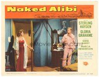 6s645 NAKED ALIBI LC #3 '54 sexy Gloria Grahame walks in on smoking Sterling Hayden in his PJs!