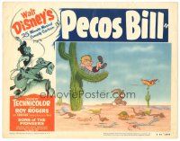 6s686 PECOS BILL LC '54 Disney cartoon, wacky image of boy watching animals race in desert!