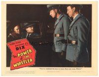 6s703 POWER OF THE WHISTLER LC '45 armed guards stop Richard Dix & Janis Carter in car!
