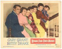 6s745 ROOM FOR ONE MORE LC #2 '52 Cary Grant & Betsy Drake on stairs with their five kids!