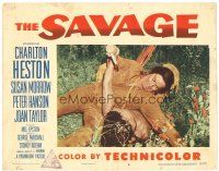 6s759 SAVAGE LC #6 '52 close up of Native American Charlton Heston in death struggle!