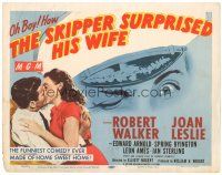 6s097 SKIPPER SURPRISED HIS WIFE TC '50 art of Robert Walker kissing pretty Joan Leslie!