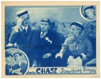 6s816 SOMETHING SIMPLE LC '34 woman watches wacky Charley Chase sitting in man's lap!