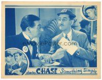6s814 SOMETHING SIMPLE LC '34 wacky Charley Chase shows note to man working at desk!