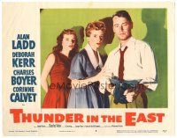 6s883 THUNDER IN THE EAST LC #5 '53 Alan Ladd with tommy gun, Deborah Kerr & Corinne Calvet!