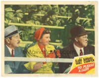 6s894 TO PLEASE A LADY LC #5 '50 Barbara Stanwyck & Adolphe Menjou in the stands watching race!