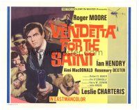6s114 VENDETTA FOR THE SAINT TC '69 art of Roger Moore in the title role, against the Mafia!
