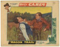 6s956 WAGON TRAIL LC '35 great close up of tough Harry Carey punching bad guy in the face!