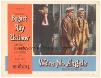 6s964 WE'RE NO ANGELS LC #4 '55 Humphrey Bogart, Aldo Ray & Peter Ustinov wearing suits!
