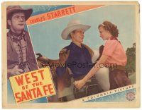 6s968 WEST OF THE SANTA FE LC '38 Iris Meredith holds laughing Charles Starrett at gunpoint!