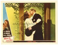 6s975 WHITE TIE & TAILS LC #6 '46 romantic close up of Dan Duryea kissing sexy Ella Raines!