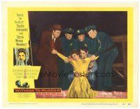6s982 WITNESS TO MURDER LC #5 '54 Gary Merrill & cops help Barbara Stanwyck get up!
