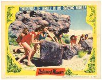 6s935 UNTAMED WOMEN LC #3 '52 wacky sexy cave babes pushing giant boulders down hill!