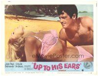 6s937 UP TO HIS EARS LC #5 '66 super c/u of Belmondo & sexiest Ursula Andress in her underwear!
