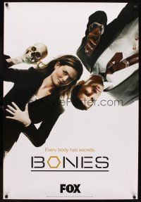 6x102 BONES TV 1sh '05 TV crime drama, cool image of Emily Deschanel holding skull!