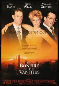 6x103 BONFIRE OF THE VANITIES DS 1sh '90 Tom Hanks, Bruce Willis & Melanie Griffith over New York!