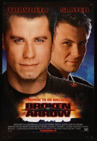 6x111 BROKEN ARROW style B advance 1sh '96 John Travolta, Christian Slater, directed by John Woo!