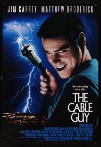 6x120 CABLE GUY DS 1sh '96 image of demented Jim Carrey, directed by Ben Stiller!
