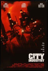 6x141 CITY OF INDUSTRY DS 1sh '97 Harvey Keitel, Stephen Dorff, Timothy Hutton, industrial skyline!