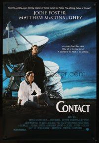 6x158 CONTACT 1sh '97 Jodie Foster, Matthew McConaughey, message from deep space!