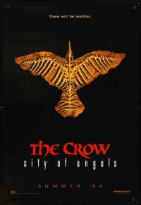 6x167 CROW: CITY OF ANGELS teaser 1sh '96 Tim Pope directed, cool image of the bones of a crow!