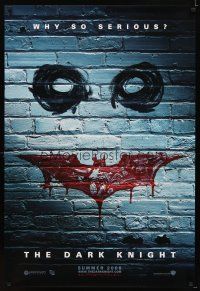 6x178 DARK KNIGHT teaser DS 1sh '08 cool graffiti image of the Joker's face!