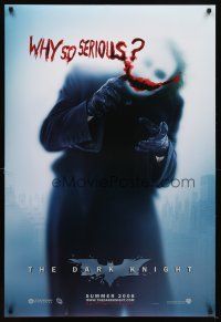 6x179 DARK KNIGHT teaser DS 1sh '08 Heath Ledger as the Joker, why so serious?