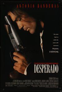 6x190 DESPERADO 1sh '95 Robert Rodriguez, close image of Antonio Banderas with big gun!