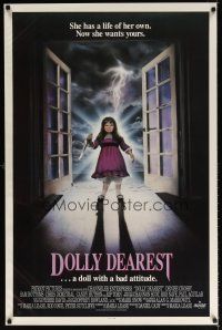 6x219 DOLLY DEAREST 1sh '92 creepy doll with a bad attitude, she has a life of her own!