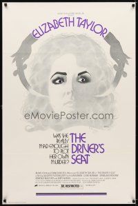 6x225 DRIVER'S SEAT 1sh '74 cool artwork of Elizabeth Taylor by Brand!