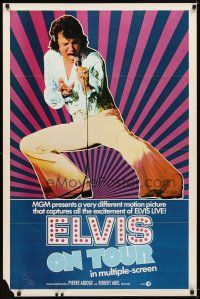 6x235 ELVIS ON TOUR int'l 1sh '72 cool full-length image of Elvis Presley singing into microphone!