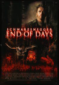 6x241 END OF DAYS DS 1sh '99 grizzled Arnold Schwarzenegger, cool creepy horror images!