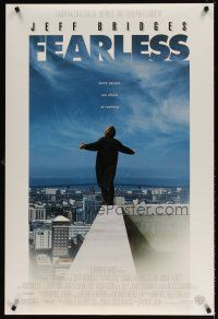 6x260 FEARLESS DS 1sh '93 Peter Weir directed, Jeff Bridges standing on edge of building rooftop!
