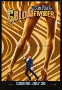 6x321 GOLDMEMBER foil teaser DS 1sh '02 Mike Meyers as Austin Powers between sexy legs!