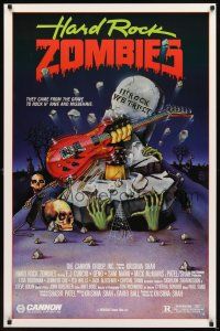 6x341 HARD ROCK ZOMBIES 1sh '84 wild art they came from the grave to rock n' rave & misbehave!