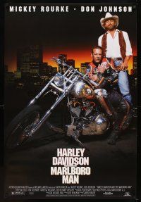 6x342 HARLEY DAVIDSON & THE MARLBORO MAN 1sh '91 Mickey Rourke & Don Johnson in title roles!