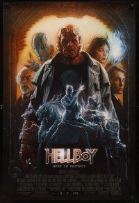 6x349 HELLBOY advance heavy stock 1sh '04 Mike Mignola comic, Ron Perlman, Guillermo del Toro!