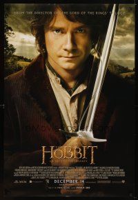 6x359 HOBBIT: AN UNEXPECTED JOURNEY int'l advance DS 1sh '12 Tolkien, Martin Freeman as Bilbo w/Sting!