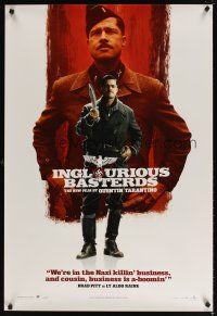 6x392 INGLOURIOUS BASTERDS teaser DS 1sh '09 Quentin Tarantino, Brad Pitt as Aldo Raine!
