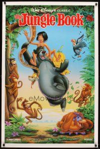 6x418 JUNGLE BOOK DS 1sh R90 Walt Disney cartoon classic, great image of Mowgli & friends!