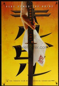 6x427 KILL BILL: VOL. 1 foil teaser DS 1sh '03 Quentin Tarantino, Uma Thurman's katana!