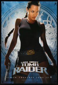 6x441 LARA CROFT TOMB RAIDER teaser DS 1sh '01 sexy Angelina Jolie, from popular video game!