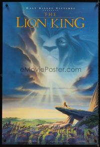 6x464 LION KING DS 1sh '93 classic Disney cartoon set in Africa, cool image of Mufasa in sky!