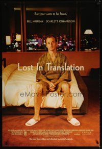 6x473 LOST IN TRANSLATION 1sh '03 image of lonely Bill Murray in Tokyo, Sofia Coppola!