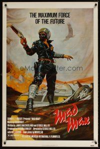 6x477 MAD MAX 1sh '80 art of wasteland cop Mel Gibson, George Miller Australian sci-fi classic!
