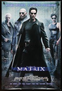 6x496 MATRIX advance DS 1sh '99 Keanu Reeves, Carrie-Anne Moss, Laurence Fishburne, Wachowski Bros!