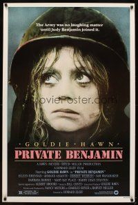 6x574 PRIVATE BENJAMIN 1sh '80 funny image of depressed soldier Goldie Hawn!