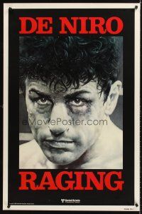 6x586 RAGING BULL teaser 1sh '80 classic close up boxing image of Robert De Niro, Martin Scorsese