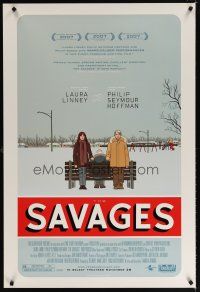6x640 SAVAGES advance DS 1sh '07 cool artwork of Laura Linney & Philip Seymour Hoffman!